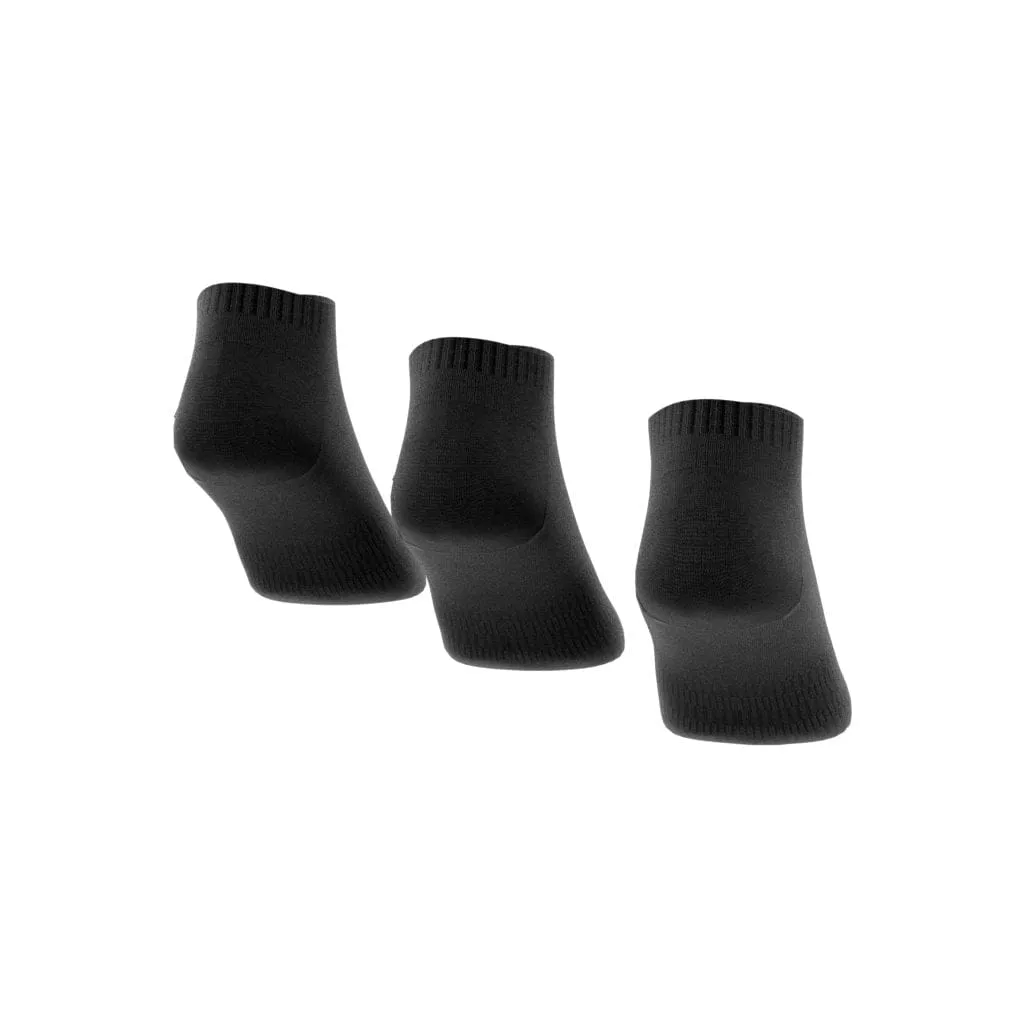 ADIDAS UNISEX CUSHIONED LOW-CUT SOCKS 3 PAIRS BLACK SOCKS