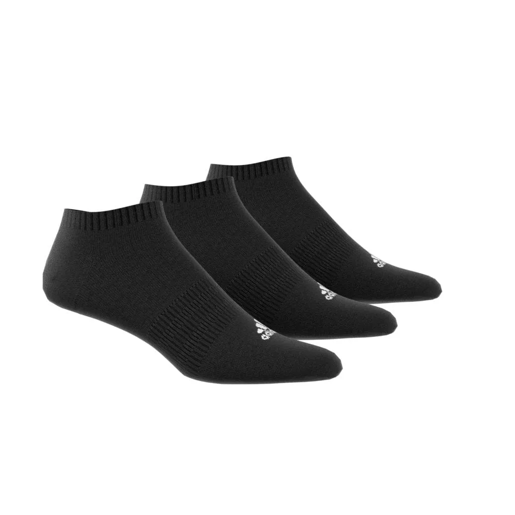 ADIDAS UNISEX CUSHIONED LOW-CUT SOCKS 3 PAIRS BLACK SOCKS