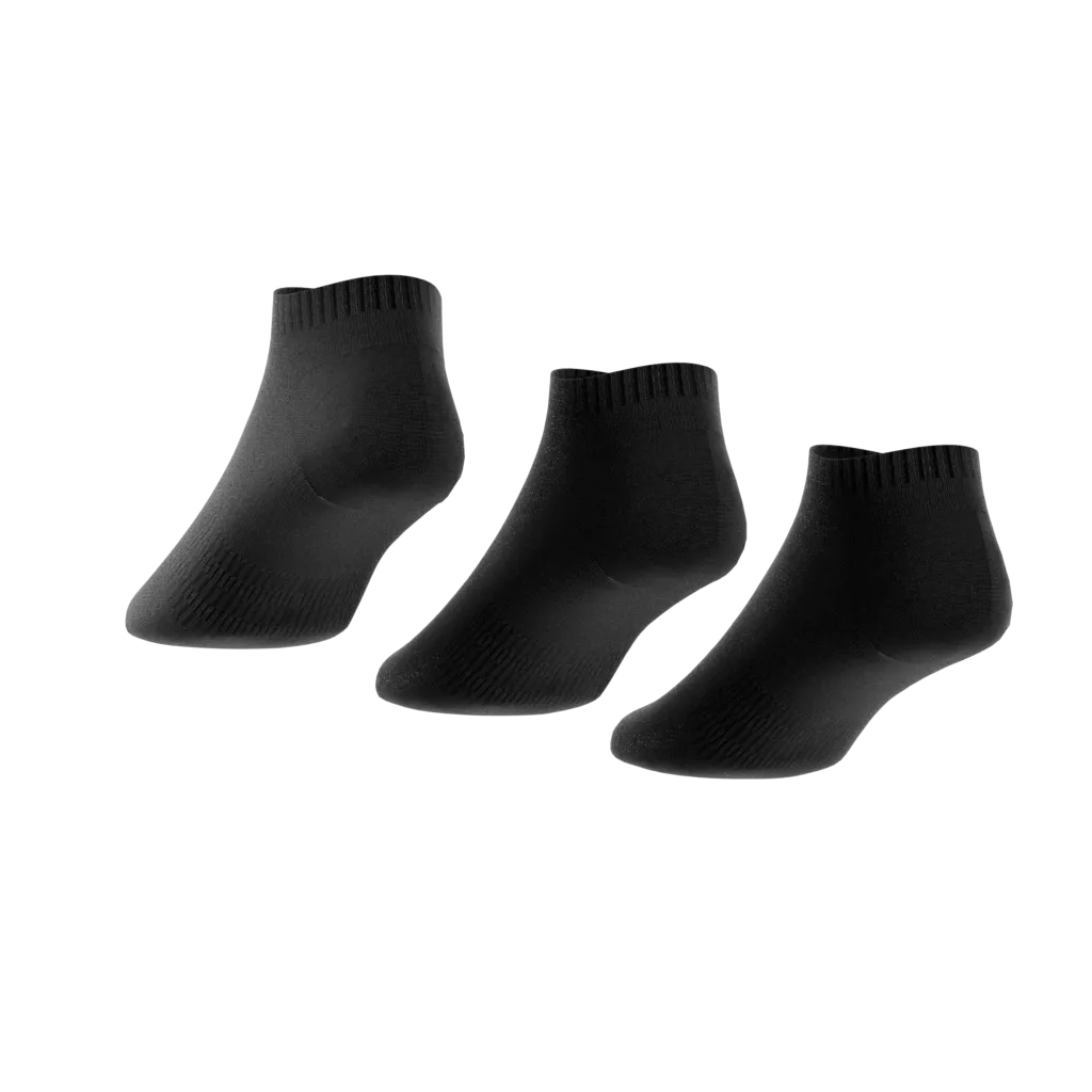 ADIDAS UNISEX CUSHIONED LOW-CUT SOCKS 3 PAIRS BLACK SOCKS