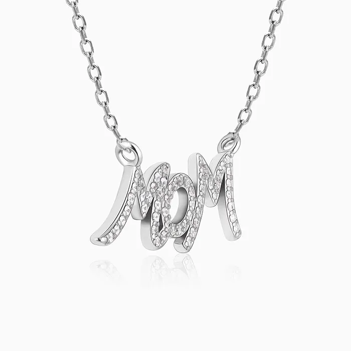 Anushka Sharma Silver Zircon MOM Necklace