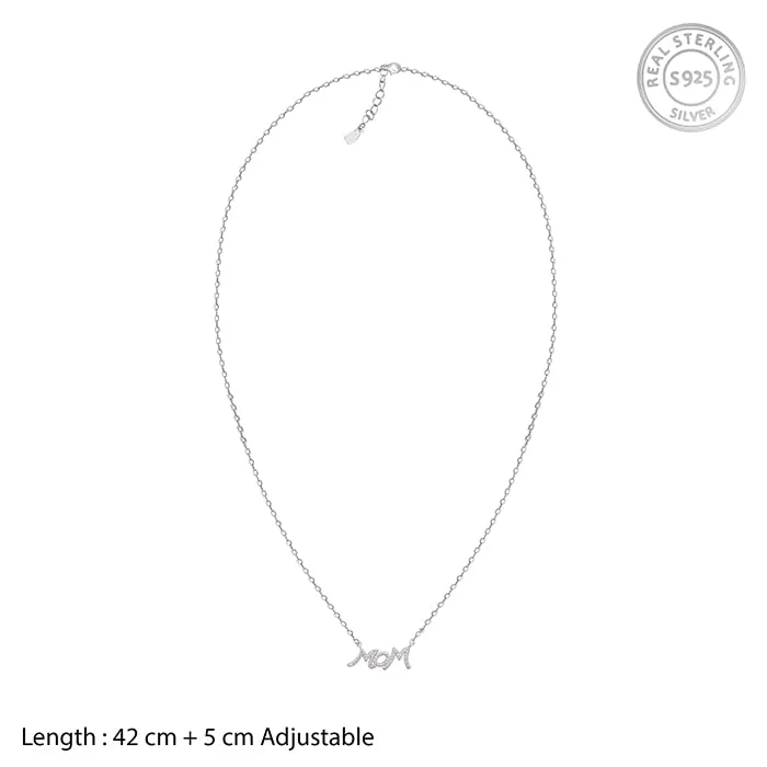 Anushka Sharma Silver Zircon MOM Necklace