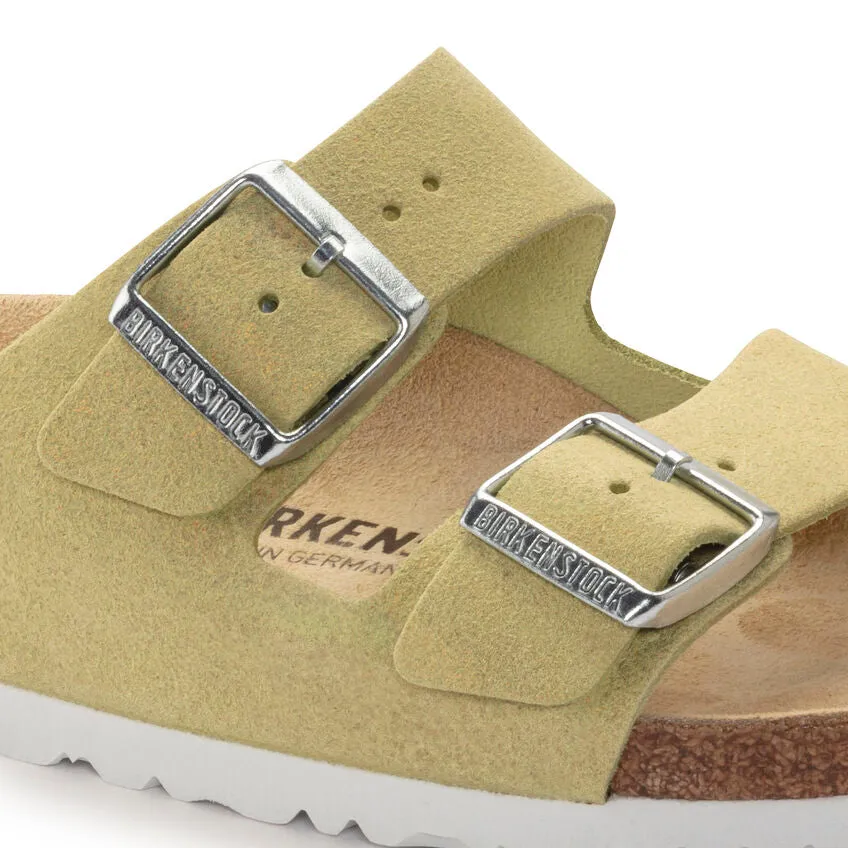 'Birkenstock' Women's Arizona Suede Leather Sandal - Shimmering Popcorn