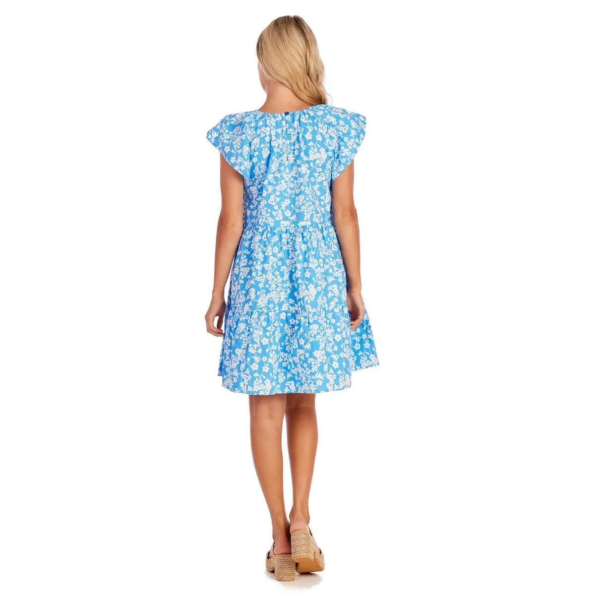 Blue Ditsy Floral Rachel Tiered dress