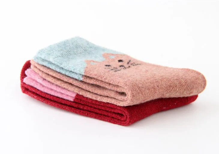 Cozy and Warm | Wool Socks | Pink Cat