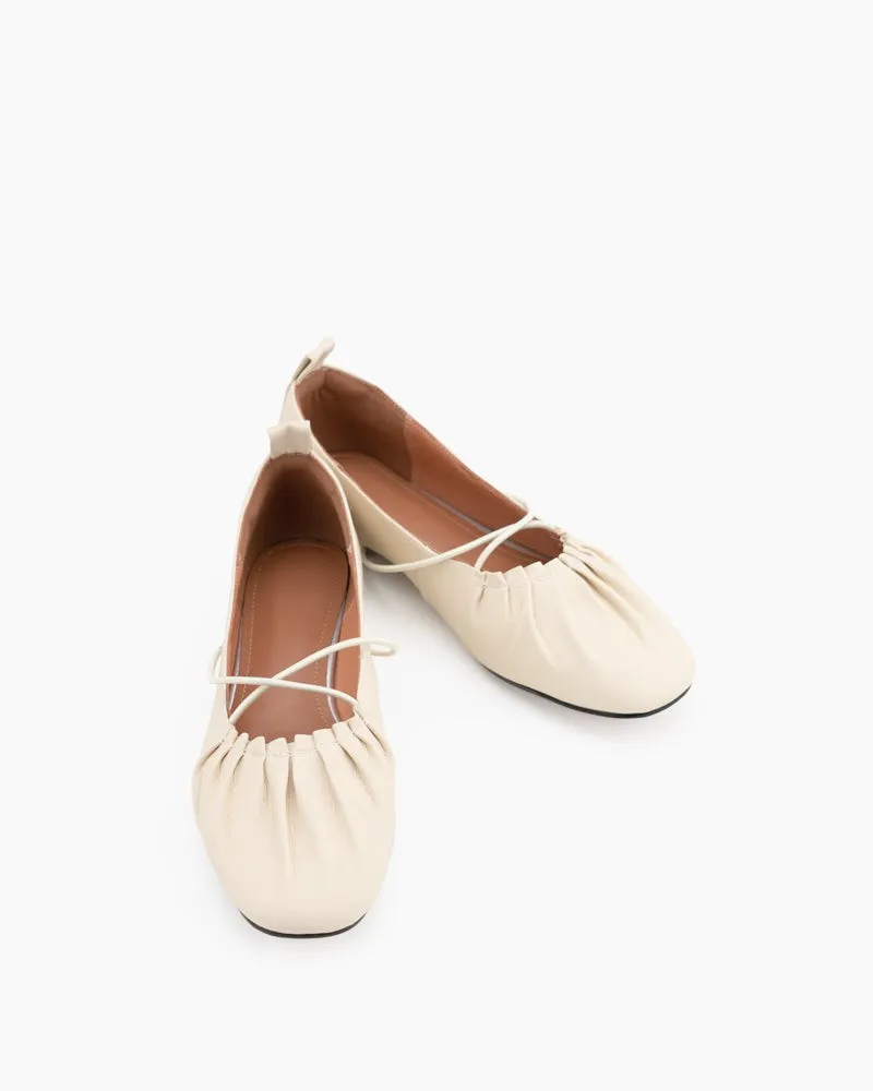 Crossover Straps Slip On Walking Ballet Flats