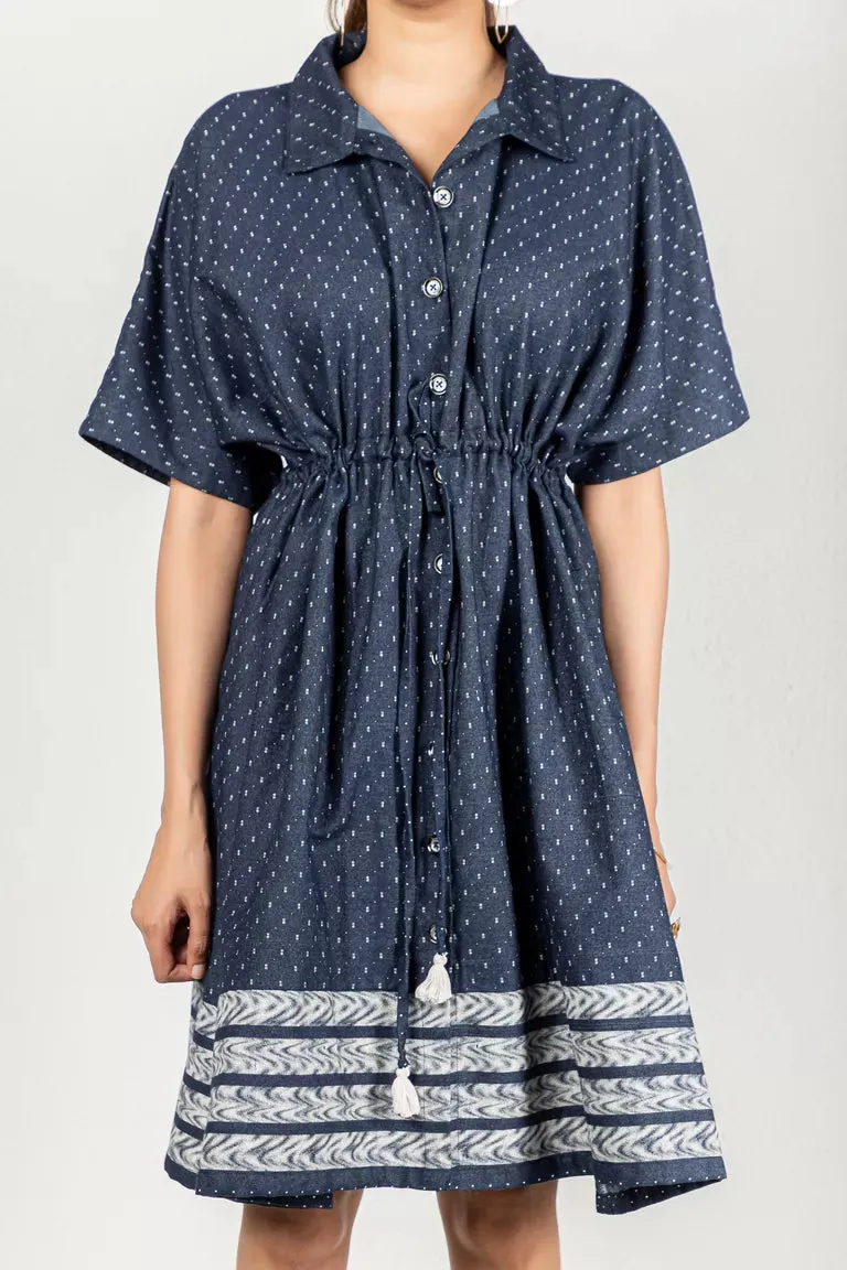 Denim Dark Blue Solid Dress