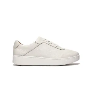 FitFlop Rally Tumbled-Leather Sneakers White