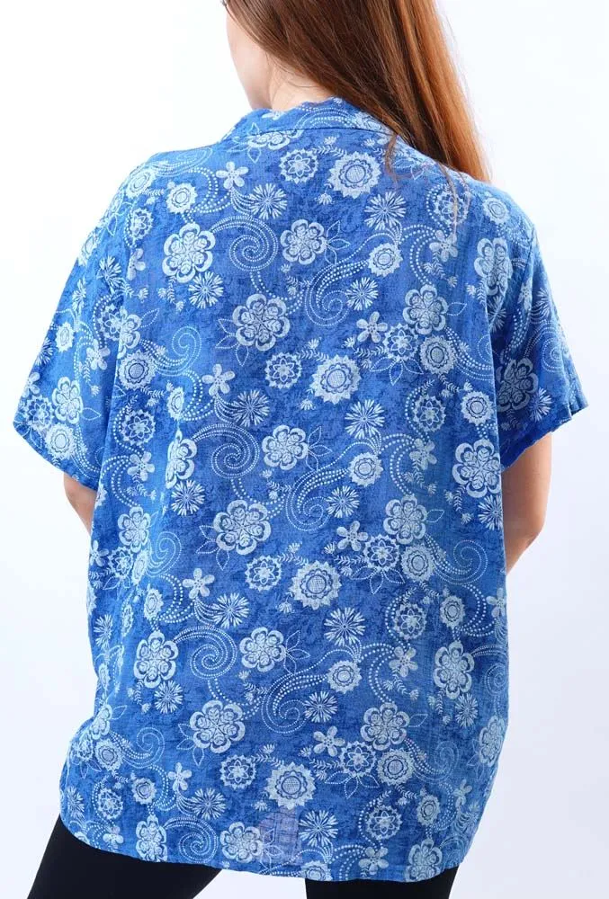 Flower Print Cotton Shirt