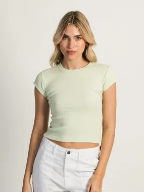 HARLOW RIBBED BABY TEE - SAGE