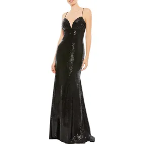 Ieena for Mac Duggal Womens Sequined Maxi Cocktail and Party Dress