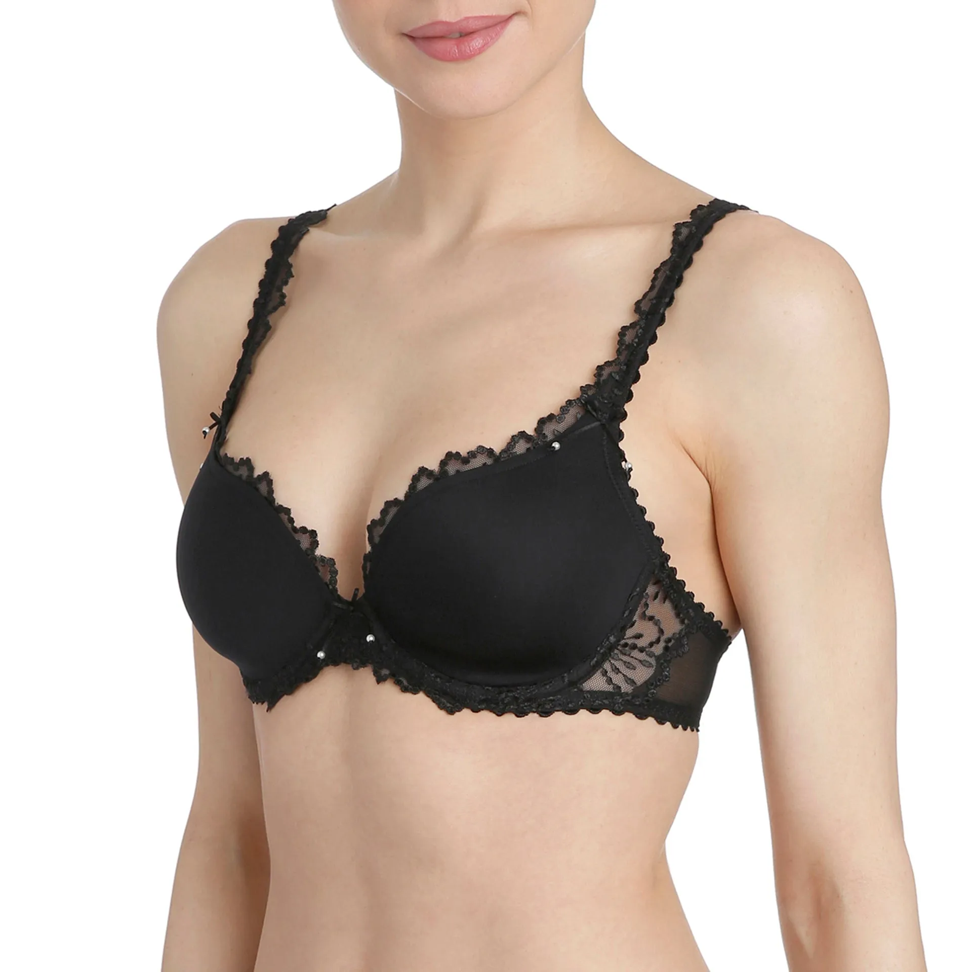 JANE Heart Shaped T Shirt Bra | Black