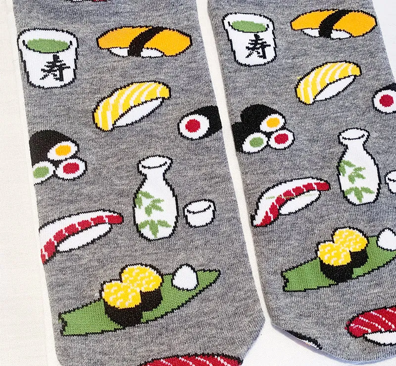 Japanese Kawaii Cute Ankle Socks - Sushi Grey