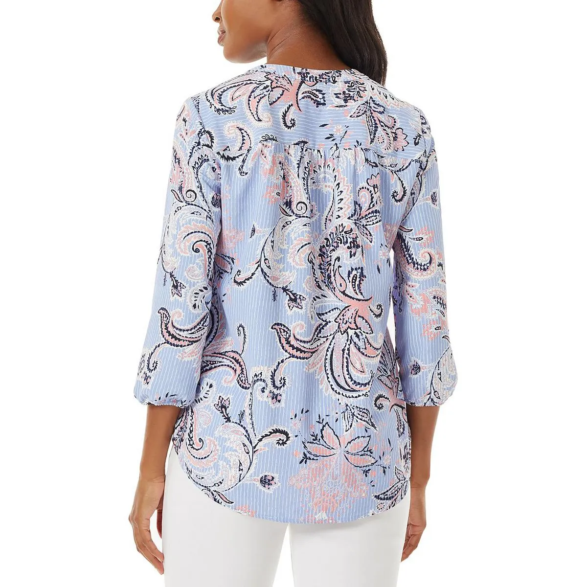 Jones New York Womens Paisley V-Neck Blouse