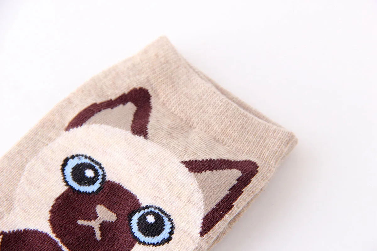 Kawaii Cute Ankle Socks - Siamese Cat