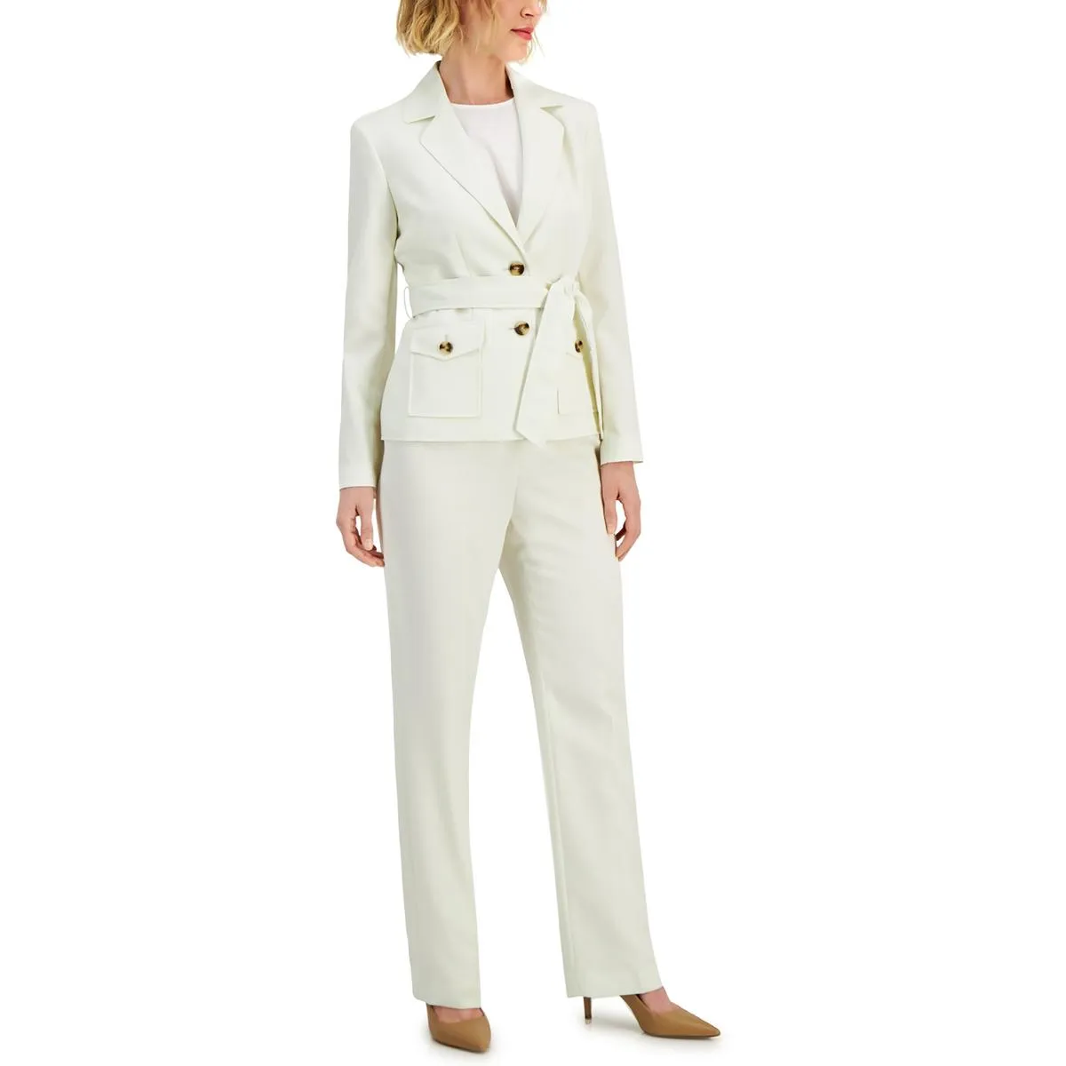 Le Suit Womens Petites Textured 2PC Pant Suit