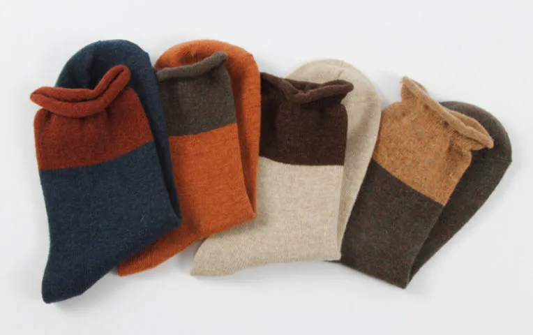 Loose Cuff Wool Socks | Brown