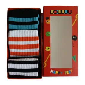 Louluu Women 3stripe Tennis Socks 3 Pairs Per Pack - Box 6