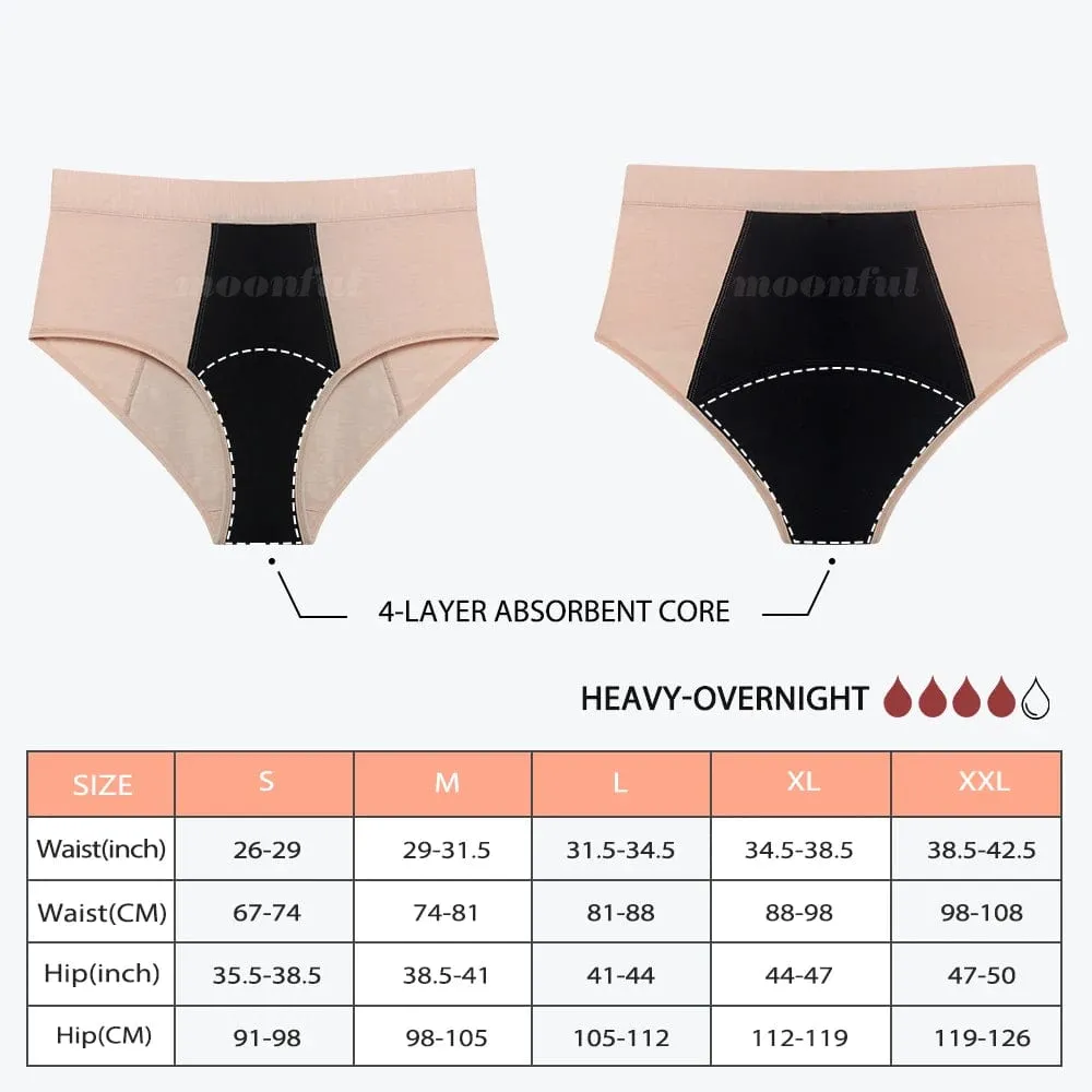 Menstrual Panties Women Abundant Flow Menstrual Period Panties High Waist Menstrual Cycle Absorbent Underwear Leak Proof Panties