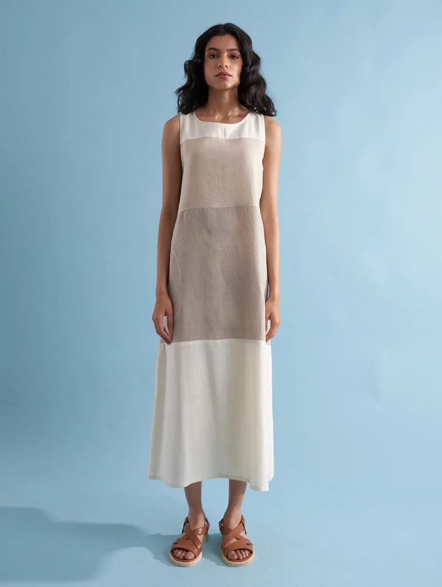 Miki Color-Blocked Linen Dress - Dawn