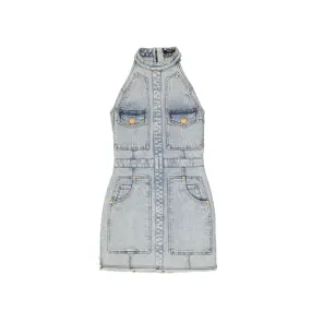 Mini abito in denim Balmain