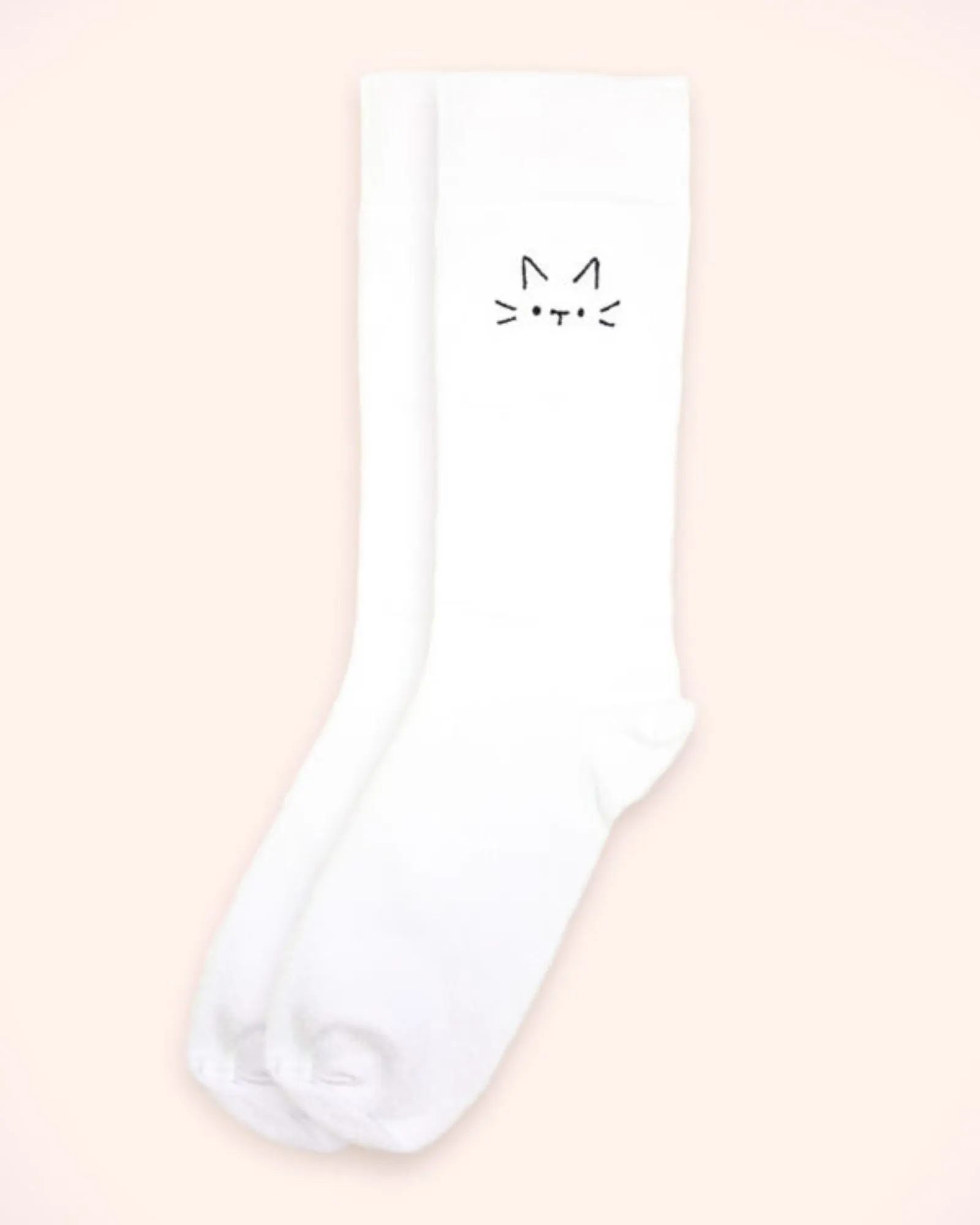 MINI CAT Socks | White