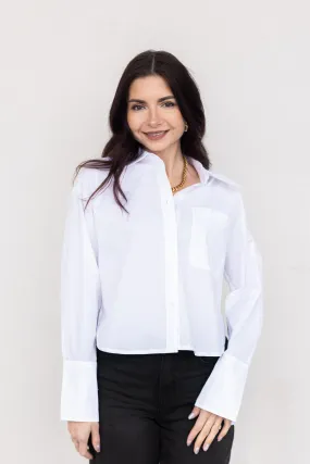 PAIGE WHITE BUTTON UP