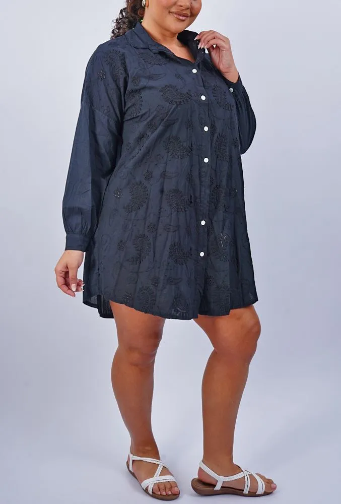 Paisley Embroidered Pattern Cotton Shirt