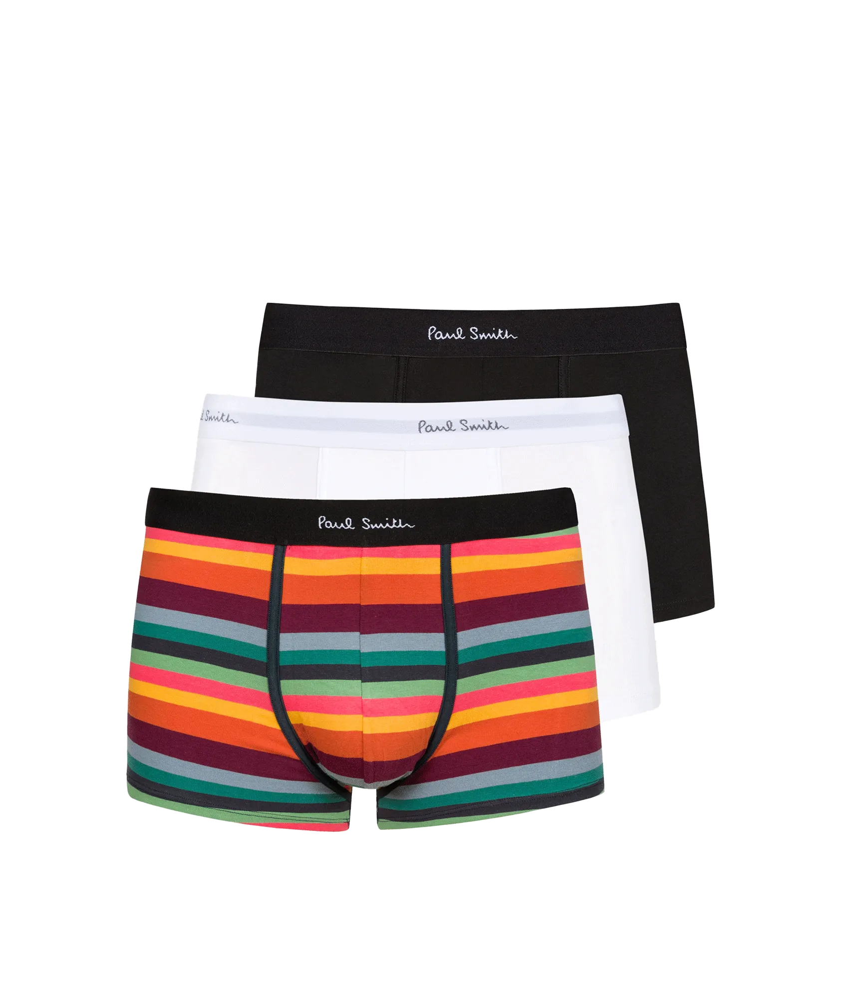 'Signature Stripe' and Plain Boxer Briefs Three Pack - Multi