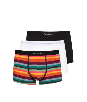 'Signature Stripe' and Plain Boxer Briefs Three Pack - Multi