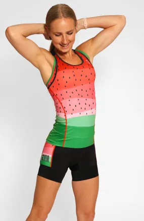 Watermelon Women's Braless Triathlon Tank