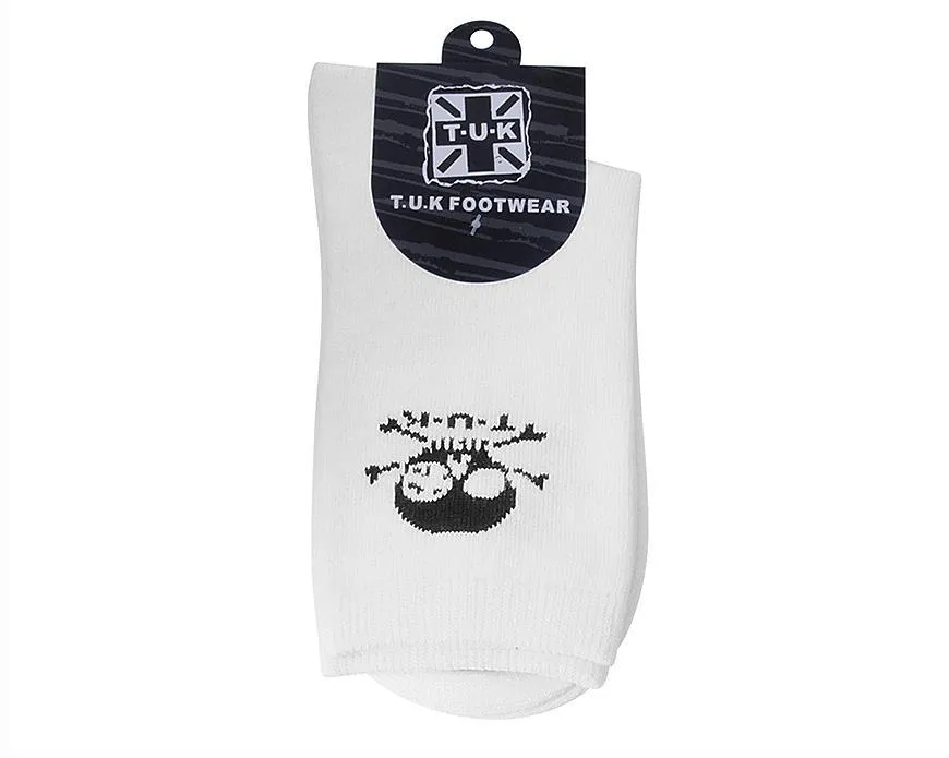 White T.U.K. Skull Logo Women’s Sock