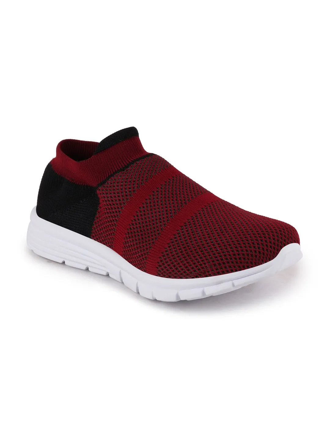 Women Maroon Sports Slip-On Outdoor Walking Shoes