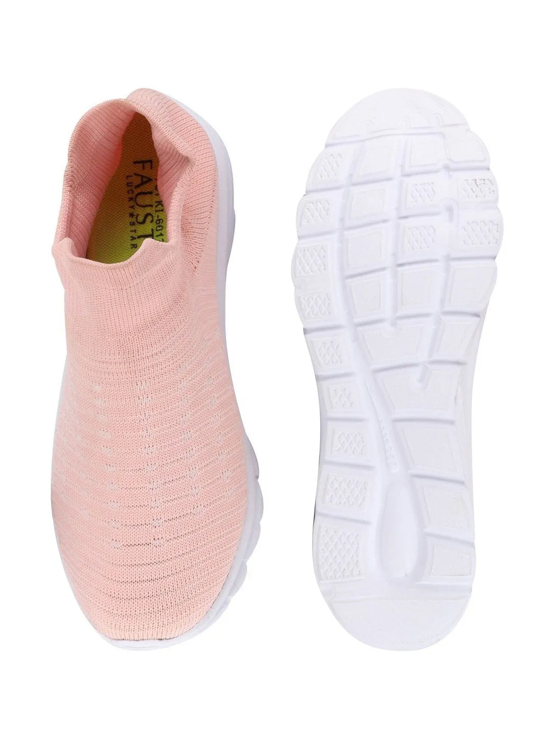 Women Pink Sports Slip-On Walking Shoes