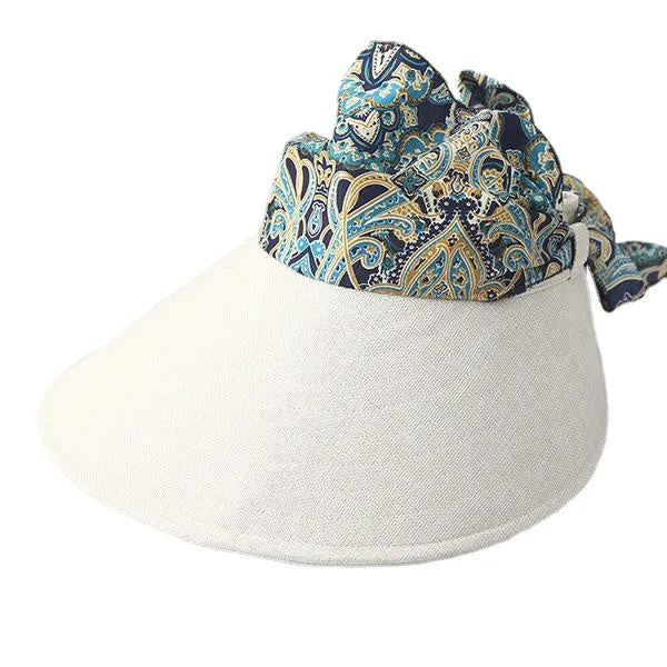 Women Summer Wide Brim Sun Bucket Hat Foldable Anti-UV Gardening Visor Cap