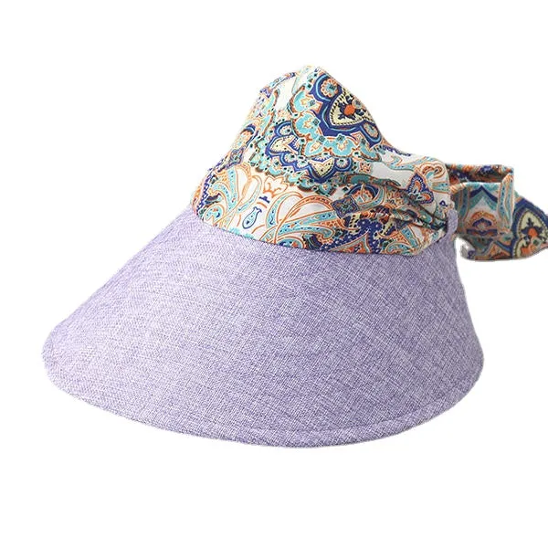 Women Summer Wide Brim Sun Bucket Hat Foldable Anti-UV Gardening Visor Cap