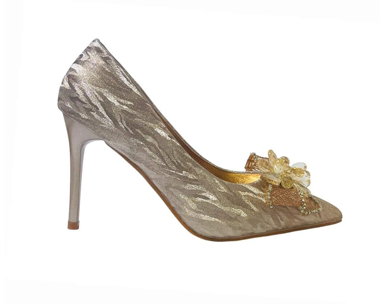 Women's High Heel Diamante Court Shoes